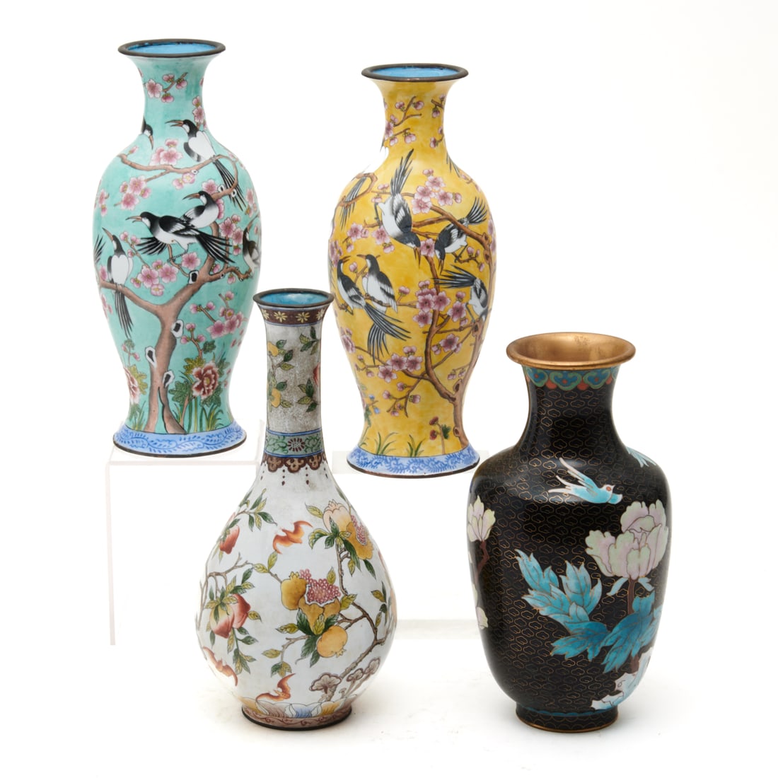 Lot of Four Chinese Cloisonné Vases (1 of 4)