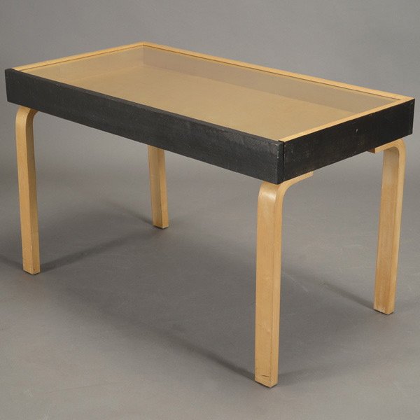 Alvar Aalto Objects Display Case: Alvar Aalto Objects Display Case. Table top dimensions: 43 1/2 x 22 1/2 inches, height: 26 1/4 inches.