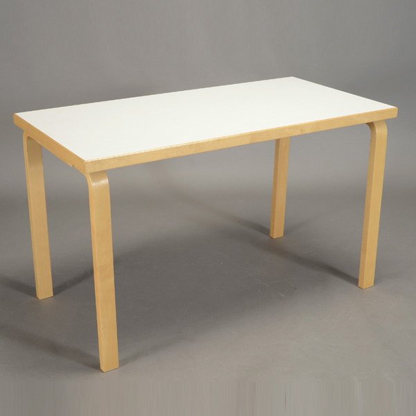 Alvar Aalto Breakfast Sized Table: Alvar Aalto Breakfast Sized Table. 1950's production. Table top dimensions: 4 feet x 23 1/2 inches, height: 28 1/2 inches.