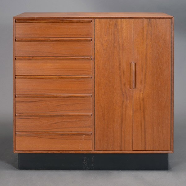 Danish Moder Music Cabinet: Danish Moder Music Cabinet. With tambor doors, teak, circa 1950s.