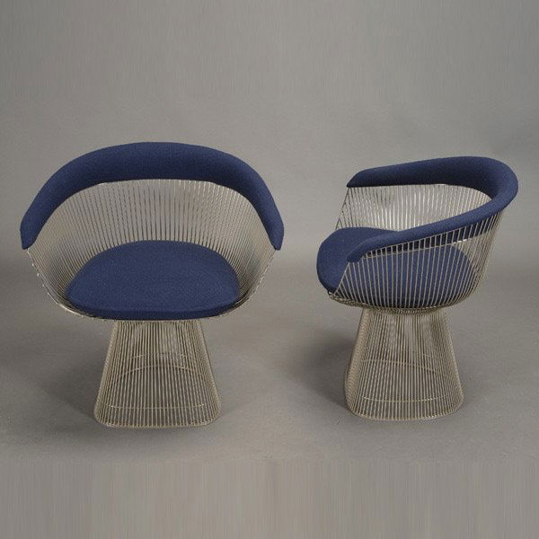 Pair of Warren Platner Lounge Chairs: Pair of Warren Platner Lounge Chairs. Manufactured by Knoll. Dimensions: 26 1/2 inches in width, 22 inches in depth, 28 3/4 inches in height.