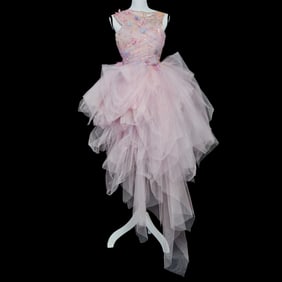 Mischka Aoki Youth S10 Pink Satin and Tulle Party Dress