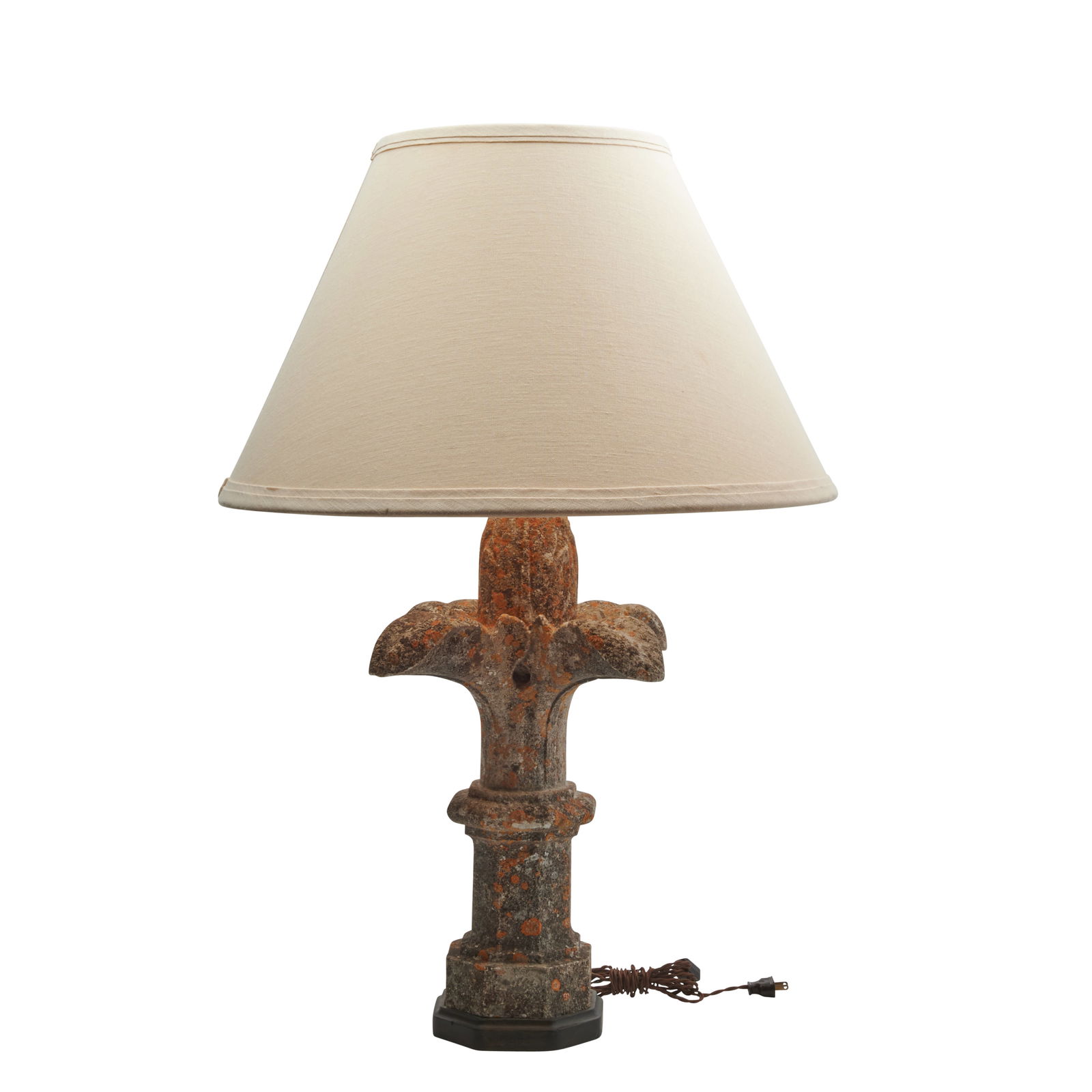 Neo Grec Limestone Foliate Plinth, Now a Lamp Base (1 of 2)