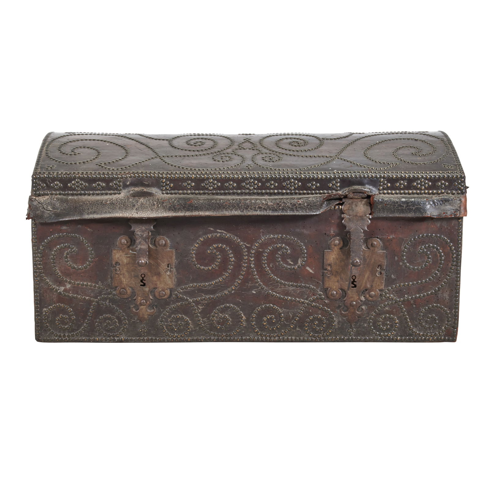 Spanish Colonial Studded Leather Covered Trunk (1 of 4)