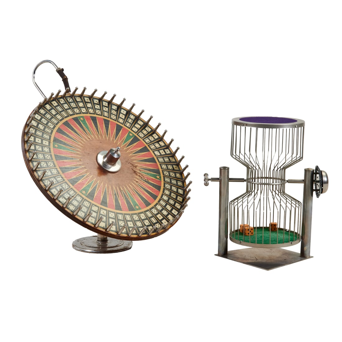 Vintage Chuck A Luck Dice Cage and Carnival Dice Wheel (1 of 5)