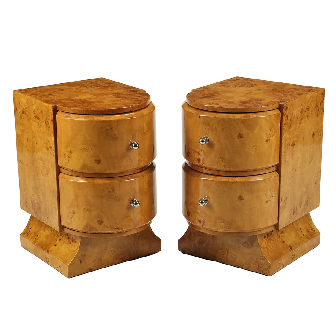 Pair of Art Deco Style Two Drawer Night Stands. (1 of 5)
