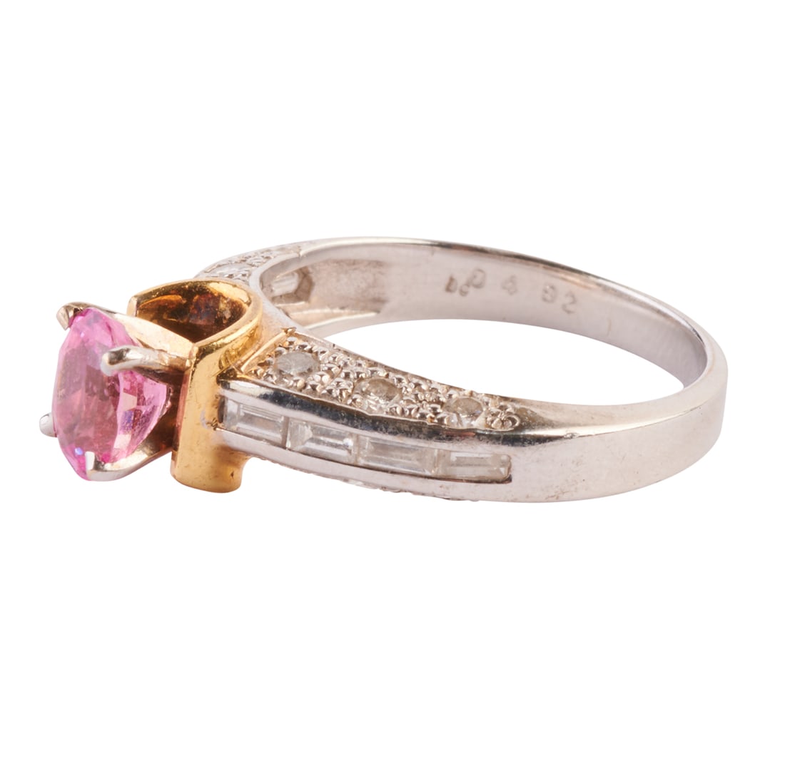 Pink Sapphire, Diamond, 18k Gold Ring. (1 of 3)
