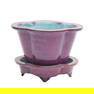 Chinese 'Jun' Purple Glazed Bulb Planter and Stand