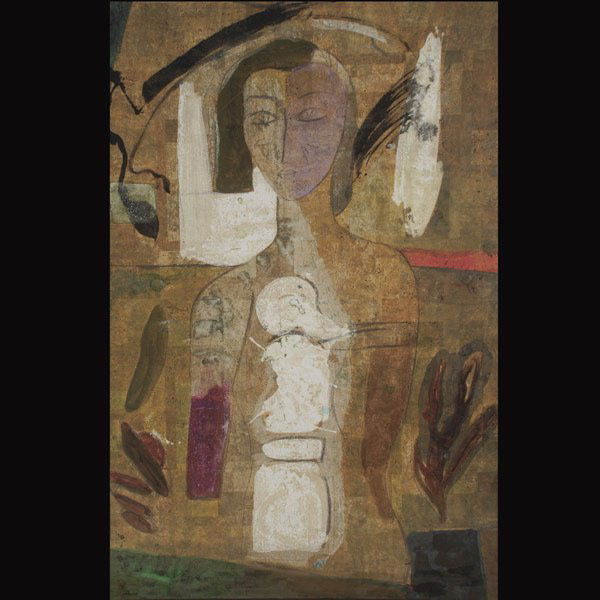 JAMALI "Portrait of a Lady" Lithograph: JAMALI (American 20th Century) "Portrait of a Lady" Lithograph on paper. 60 x 40 inches/ 152.5 x 1012.6 centimeters. Signed lower left "Jamali" Verso: Art & Peace gallery tag signed, numbered & dated