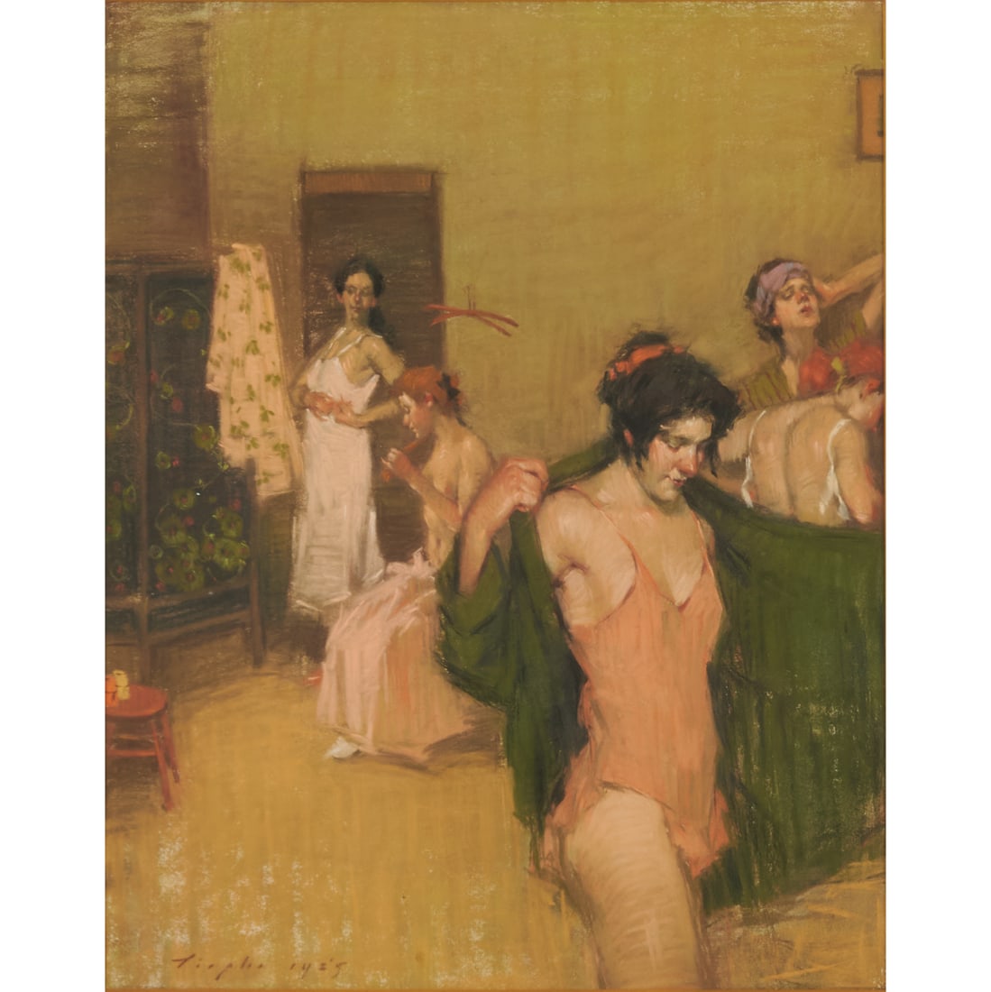 Malcolm T. Liepke, Getting Dressed, pastel (1 of 5)