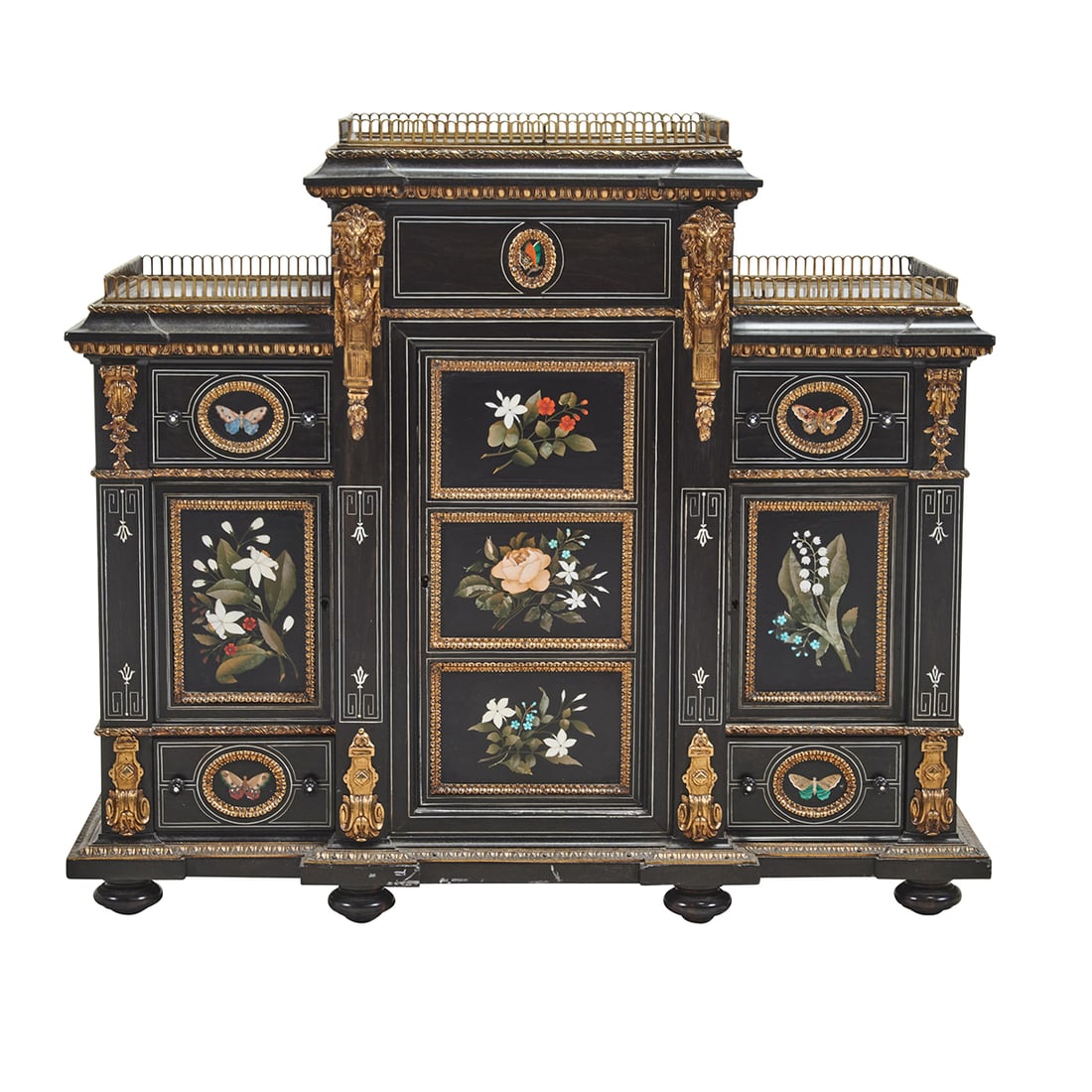 Continental Ebonized Pietra Dura Table Cabinet (1 of 5)