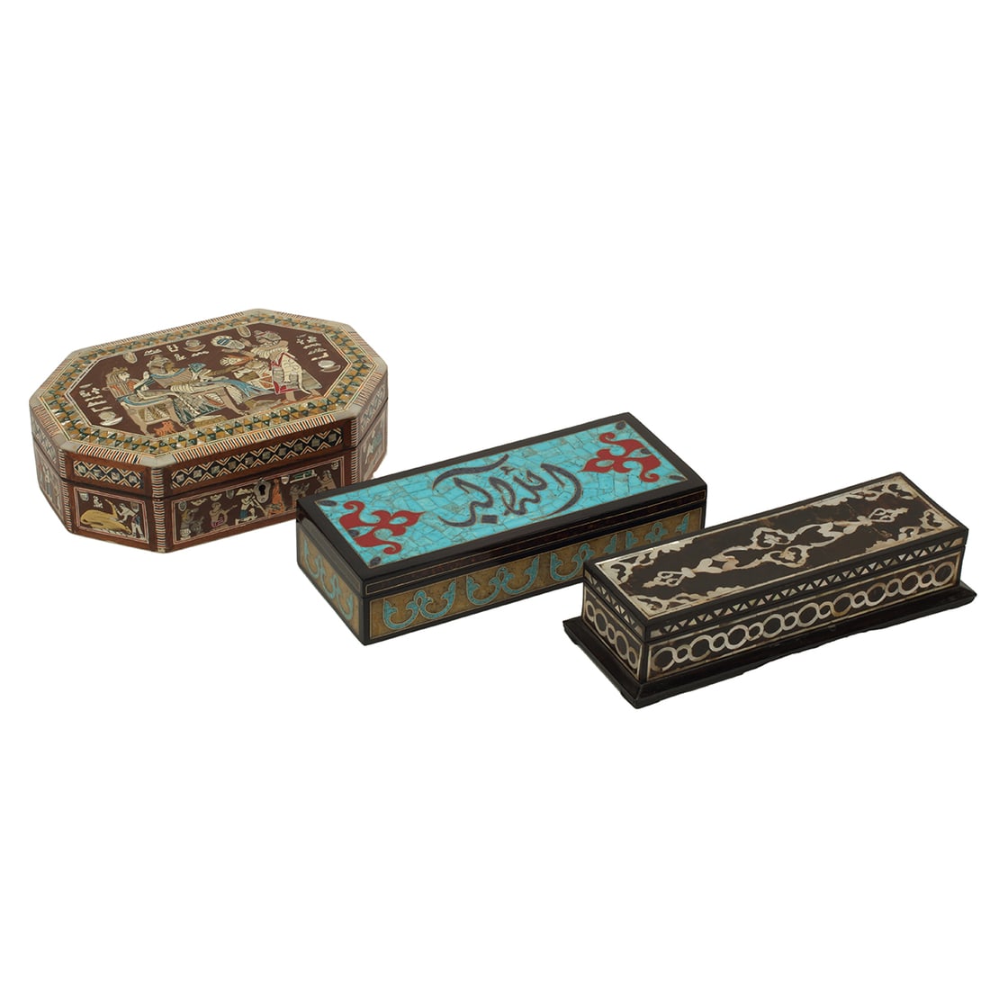Three Inlaid Dresser Boxes (1 of 6)