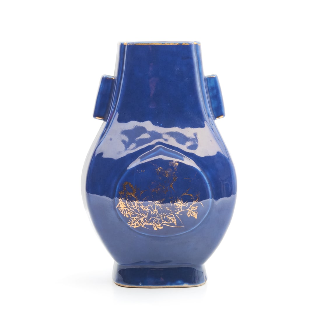 A Chinese Power Blue Glaze Arrow 'Hu' Vase (1 of 4)