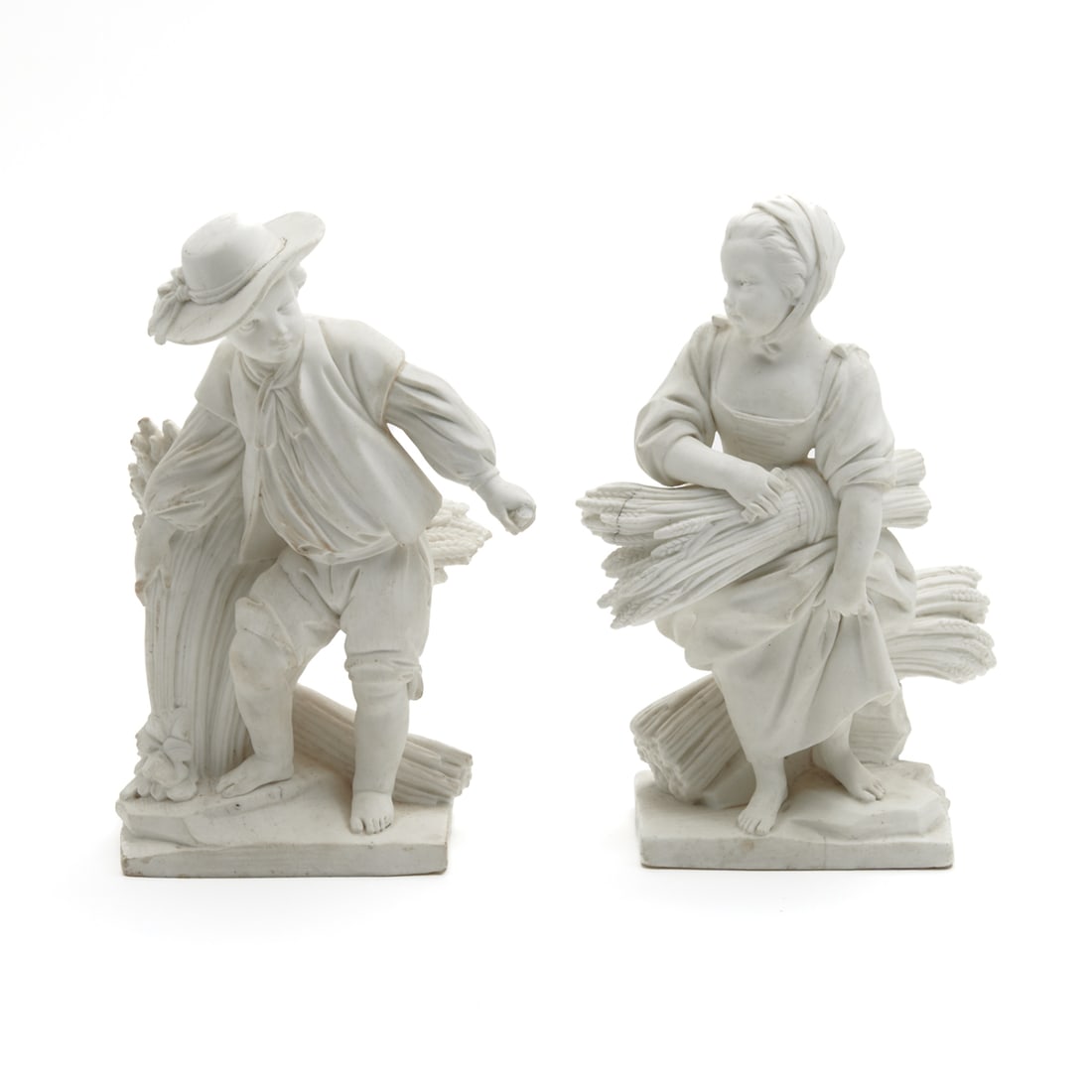 Pair Sevres Bisque Porcelain Figures of Youth Harvesters (1 of 5)