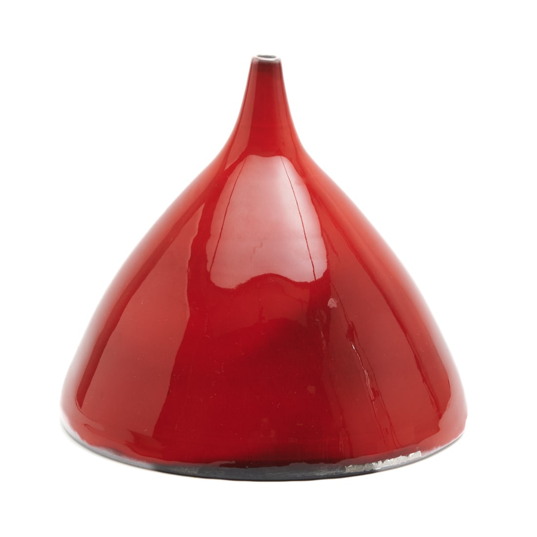 James Lovera Studio Pottery Red Inverted Conical Vase (1 of 3)