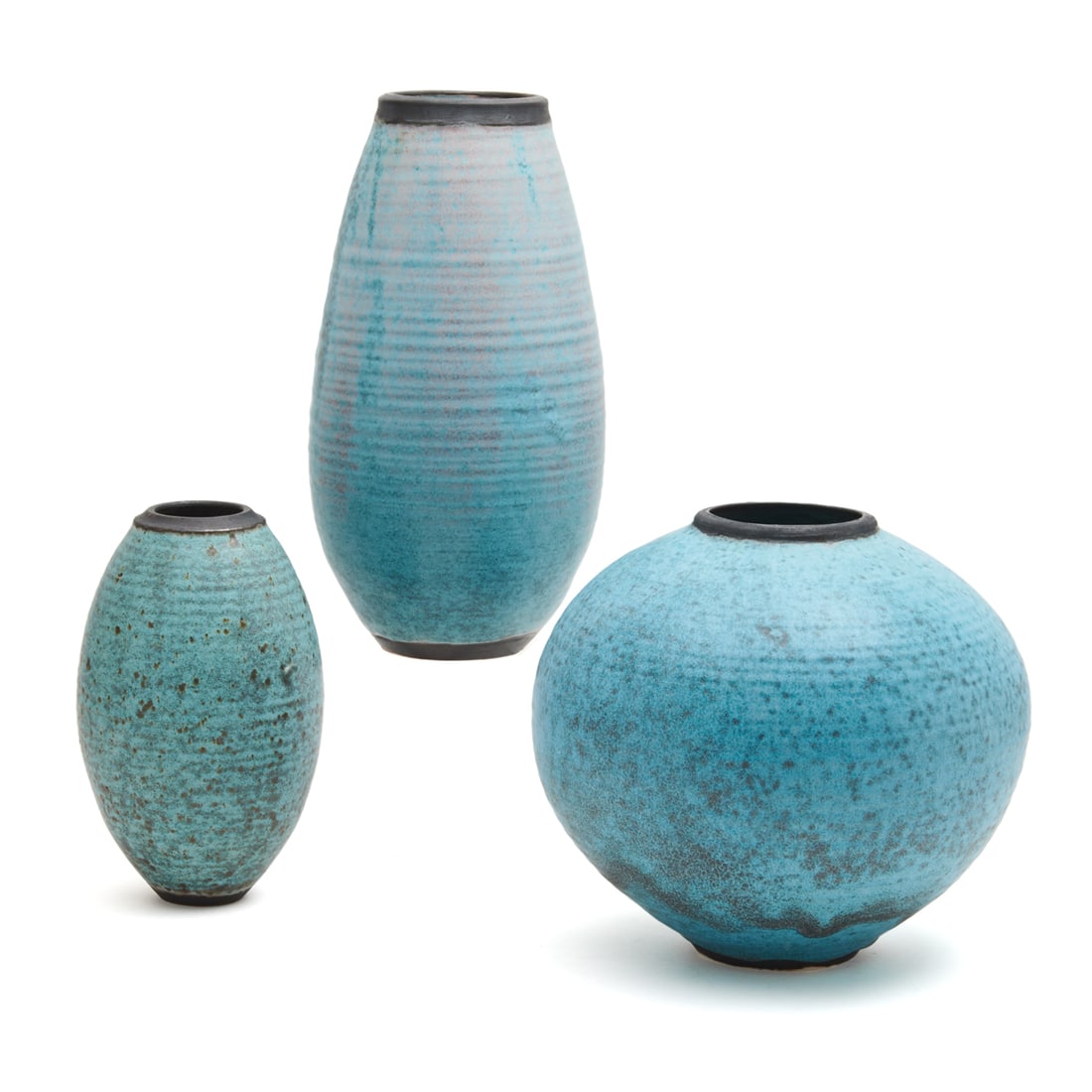 Three Otto Heino Studio Glazed Porcelain Vases (1 of 4)