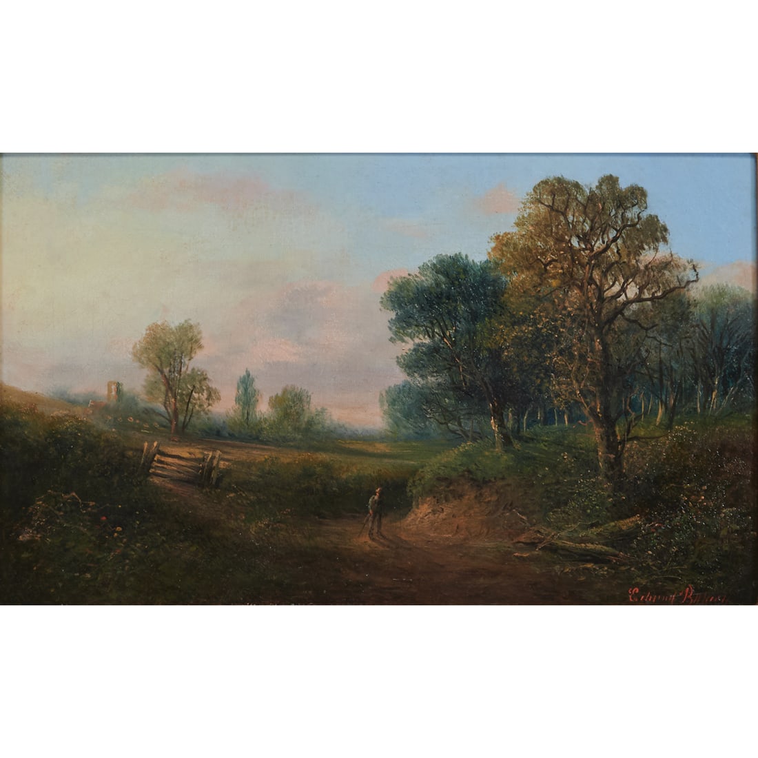 European School, Landscape with Figure in a Path, oil (1 of 5)