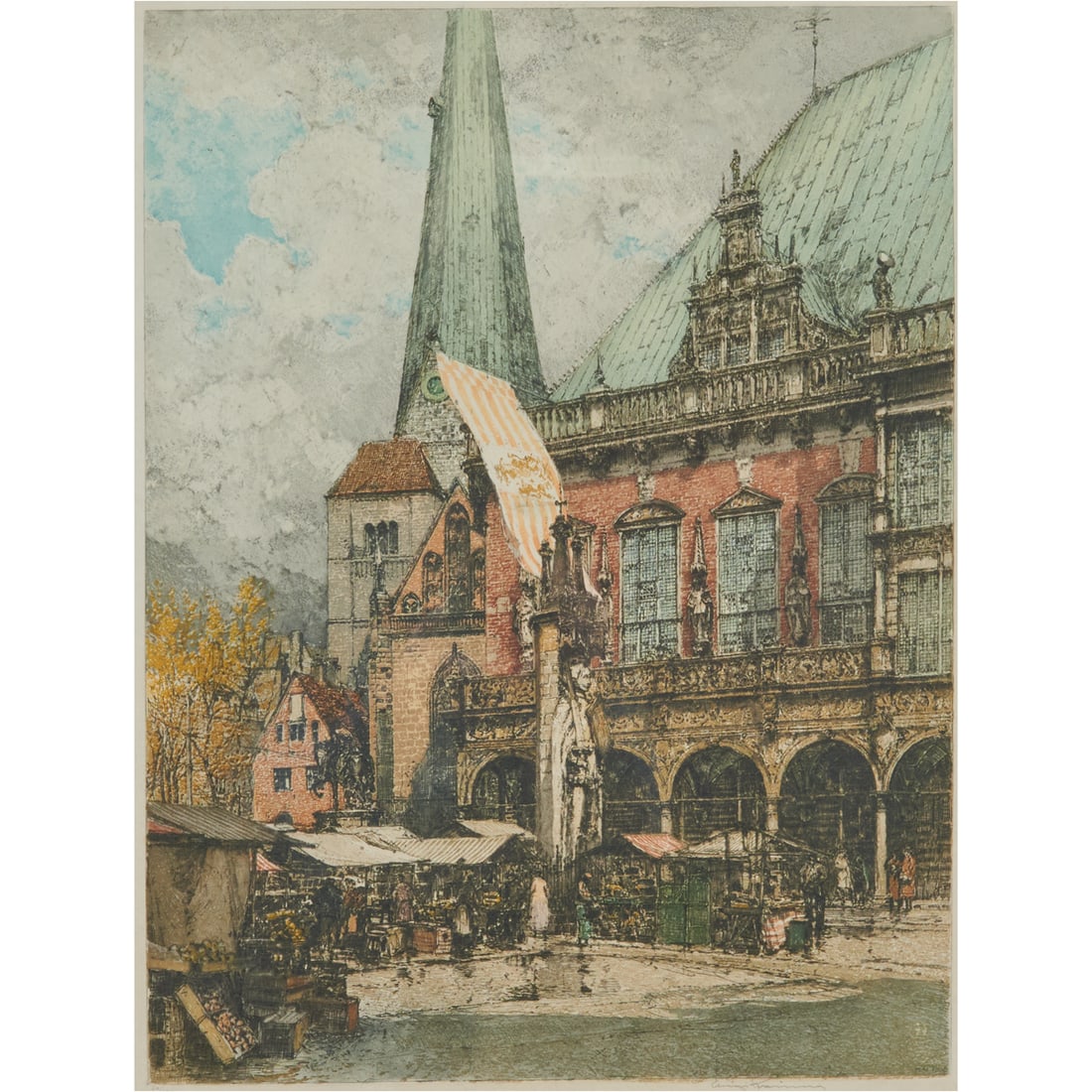Luigi Kasimir, Rathaus in Bremen, etching and aquatint (1 of 5)