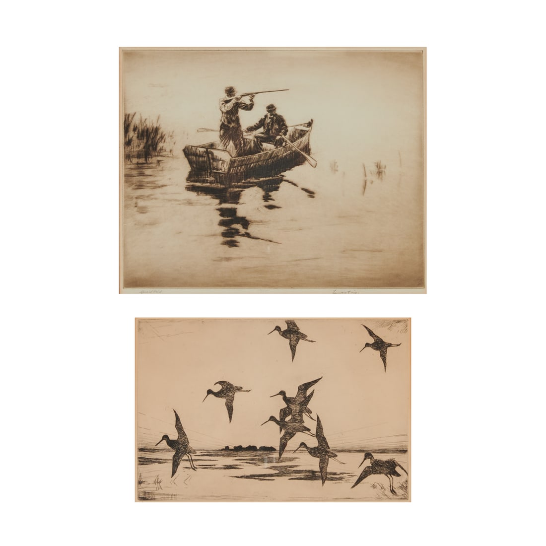 Two Etchings, incl. Frank W. Benson and Levon West (1 of 5)