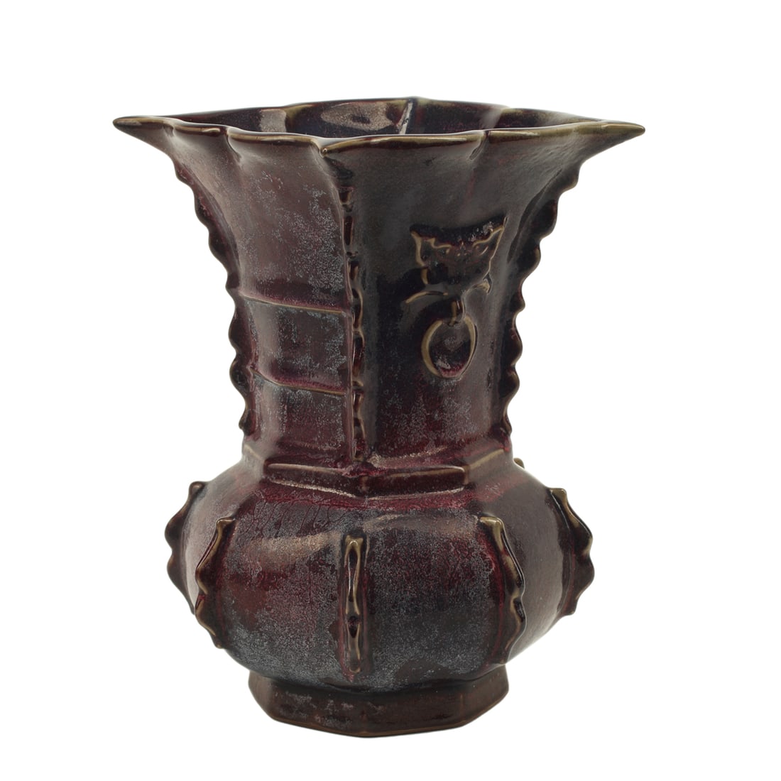 Large Purple Square Top Guan-Type Vase (1 of 5)