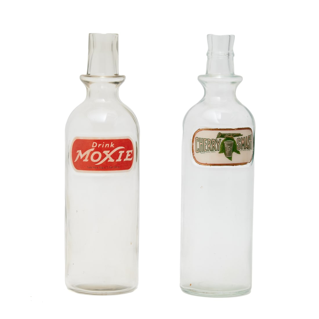 Two Vintage Soda Fountain Syrup Glass Bottles (1 of 3)