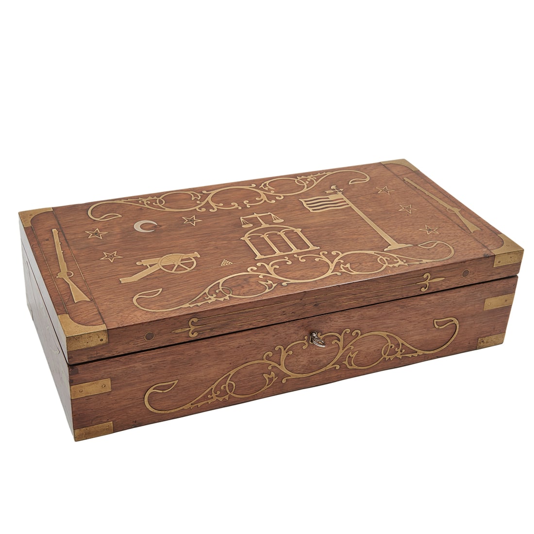 19th Century Inlaid Rosewood Officers Campaign Box (1 of 5)