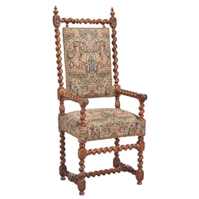 Continental Baroque Walnut Armchair