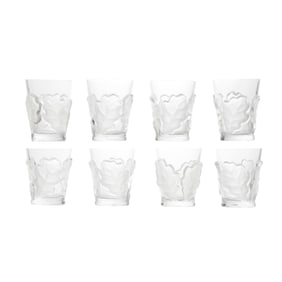 Set of Eight Lalique Crystal "Chene" Tumblers