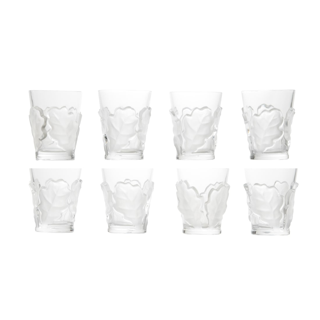 Set of Eight Lalique Crystal "Chene" Tumblers (1 of 4)