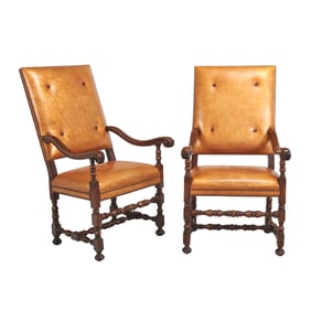 Pair of Continental Baroque Open Armchairs