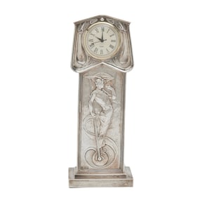 English Art Nouveau Sterling Silver Clock Body