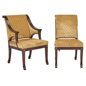 Set of Ten Councill Empire Style Mahogany Dining Chairs