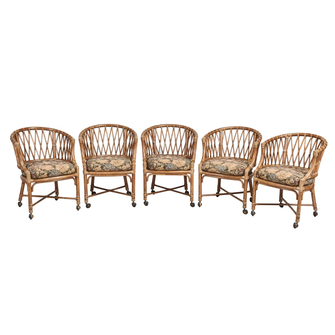 Five McGuire Bamboo Dining Chairs (1 of 4)