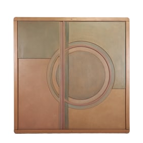 Modernist Square Bas Relief Sculptural Panel