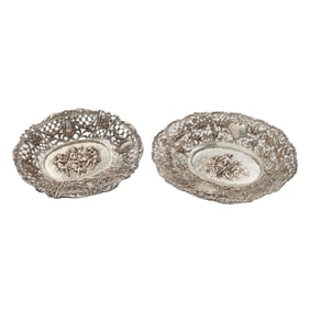 Continental .800 Silver Pierced and Repousse Bowls