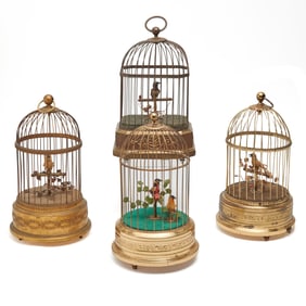 Four Bird Cage Music Box Automatons