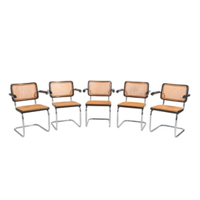 Five Marcel Breuer Cesca Style Chairs