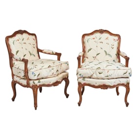 Pair of Karges Louis XV Style Fauteuils