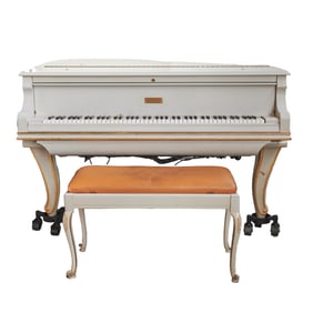 William Knabe and Co. White Grand Player Piano