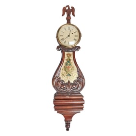 Sawin & Dyer Mahogany Box Lyre Clock