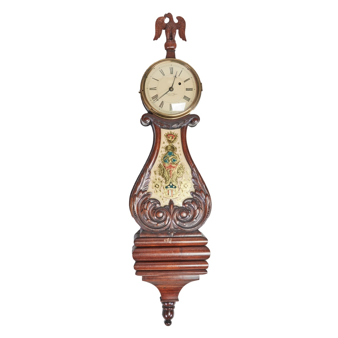 Sawin & Dyer Mahogany Box Lyre Clock (1 of 5)