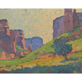 C. Betram Hartman, Landscape, oil on board