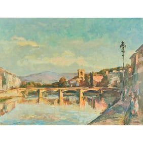 Italian School, Il Ponte Alle Grazie, Firenze, oil