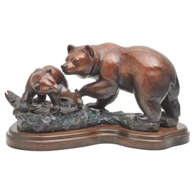 Jacques & Mary Regat, Bear with Cub, bronze