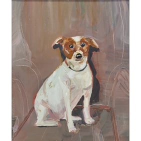Robert Andrew Parker, Fox Terrier, Oil on Board
