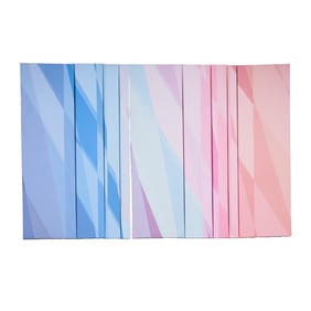 Fiore Ai, "Changing",1973, acrylic/canvas nine panels