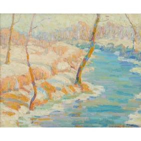 Attr. to Henry Mattson, Wood Landscape, oil