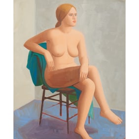 Charles Farr, Seated Nude, oil on canvas