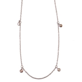 Diamond, Oxidized Silver Necklace.