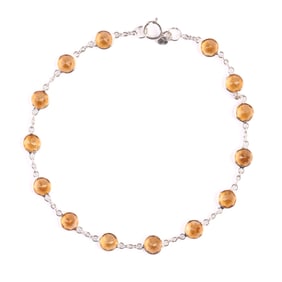 Citrine, 18k White Gold Bracelet.